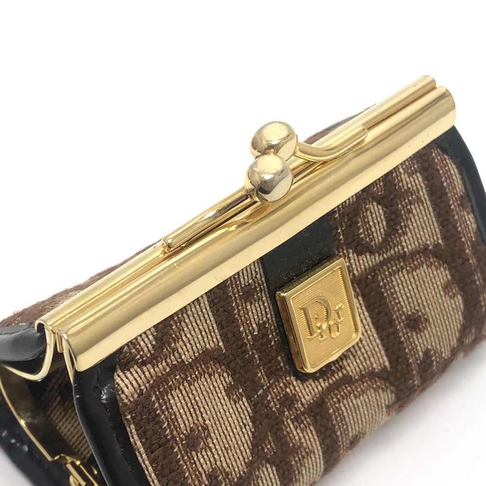 Dior Coin Case Trotter Pattern Logo Canvas Brown — view 8