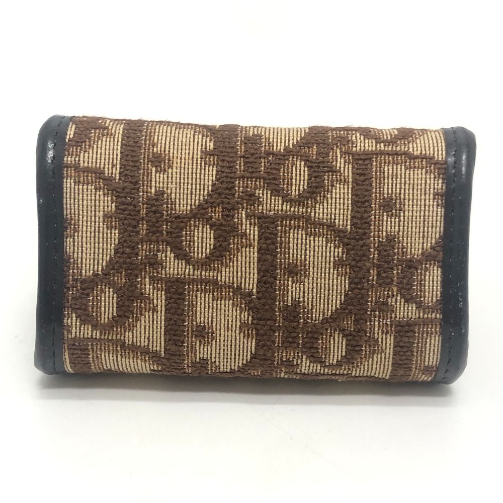 Dior Coin Case Trotter Pattern Logo Canvas Brown — view 4
