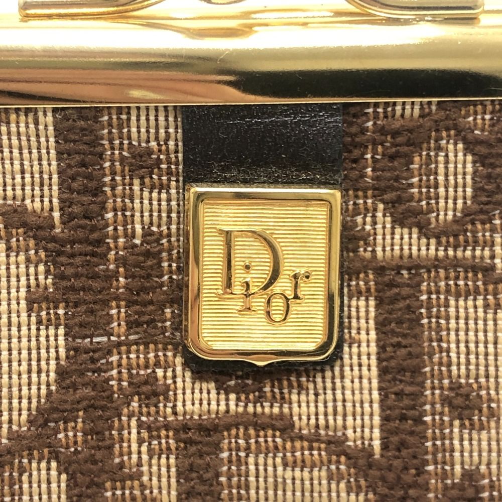 Dior Coin Case Trotter Pattern Logo Canvas Brown — view 7