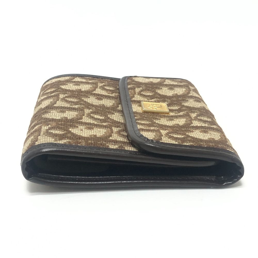 Dior Trifold Wallet Trotter Pattern Canvas Brown — view 4