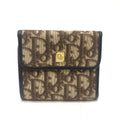 Dior Trifold Wallet Trotter Pattern Canvas Brown