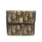 Dior Trifold Wallet Trotter Pattern Canvas Brown