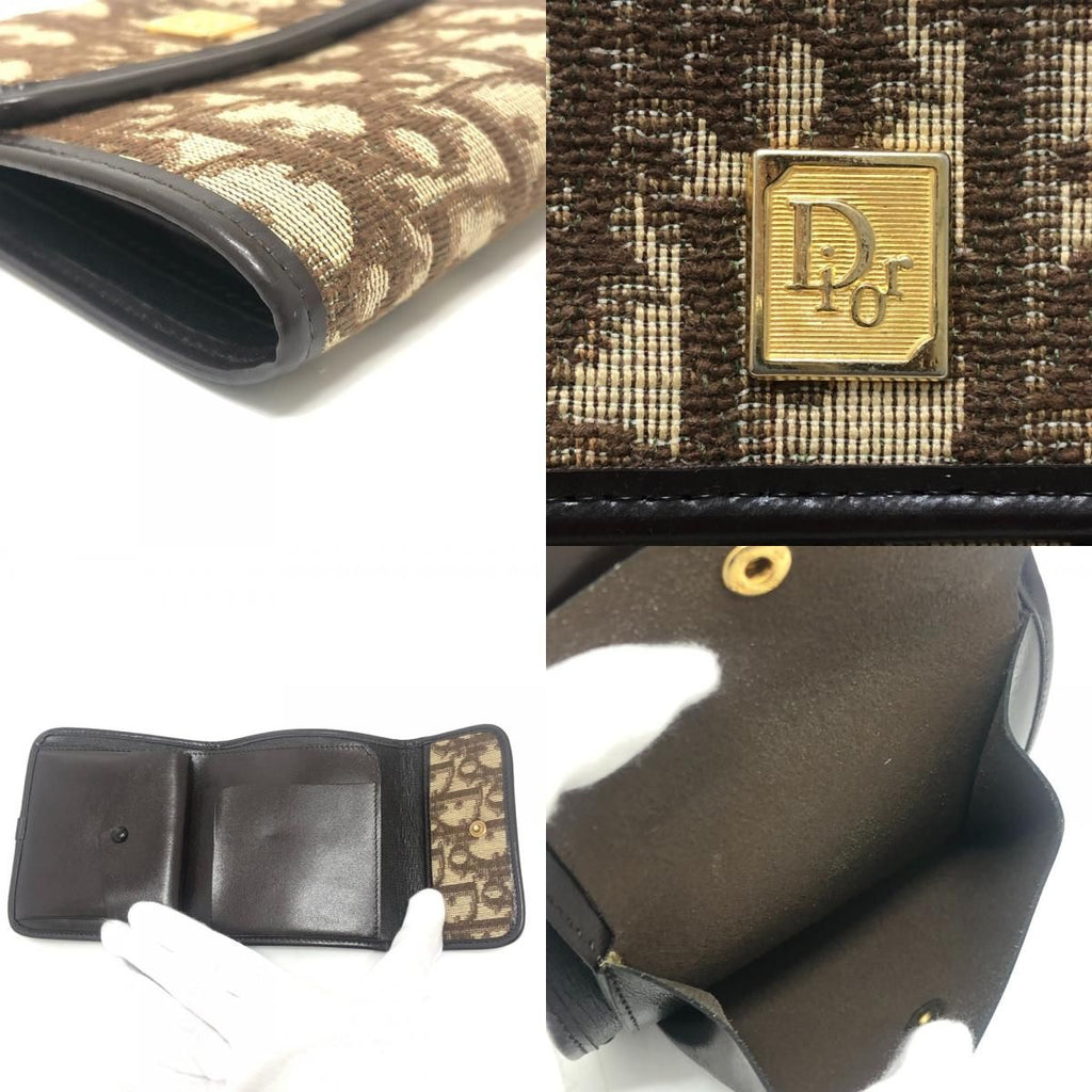 Dior Trifold Wallet Trotter Pattern Canvas Brown — view 8