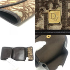 Dior Trifold Wallet Trotter Pattern Canvas Brown — view 8