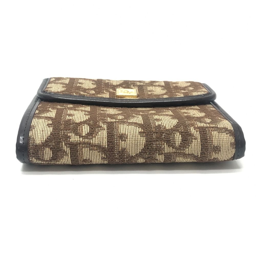 Dior Trifold Wallet Trotter Pattern Canvas Brown — view 5