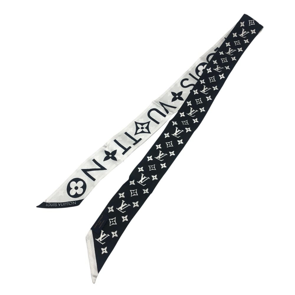 Louis Vuitton Scarf Bandeau BB Monogram Infinity Silk Black White — view 2