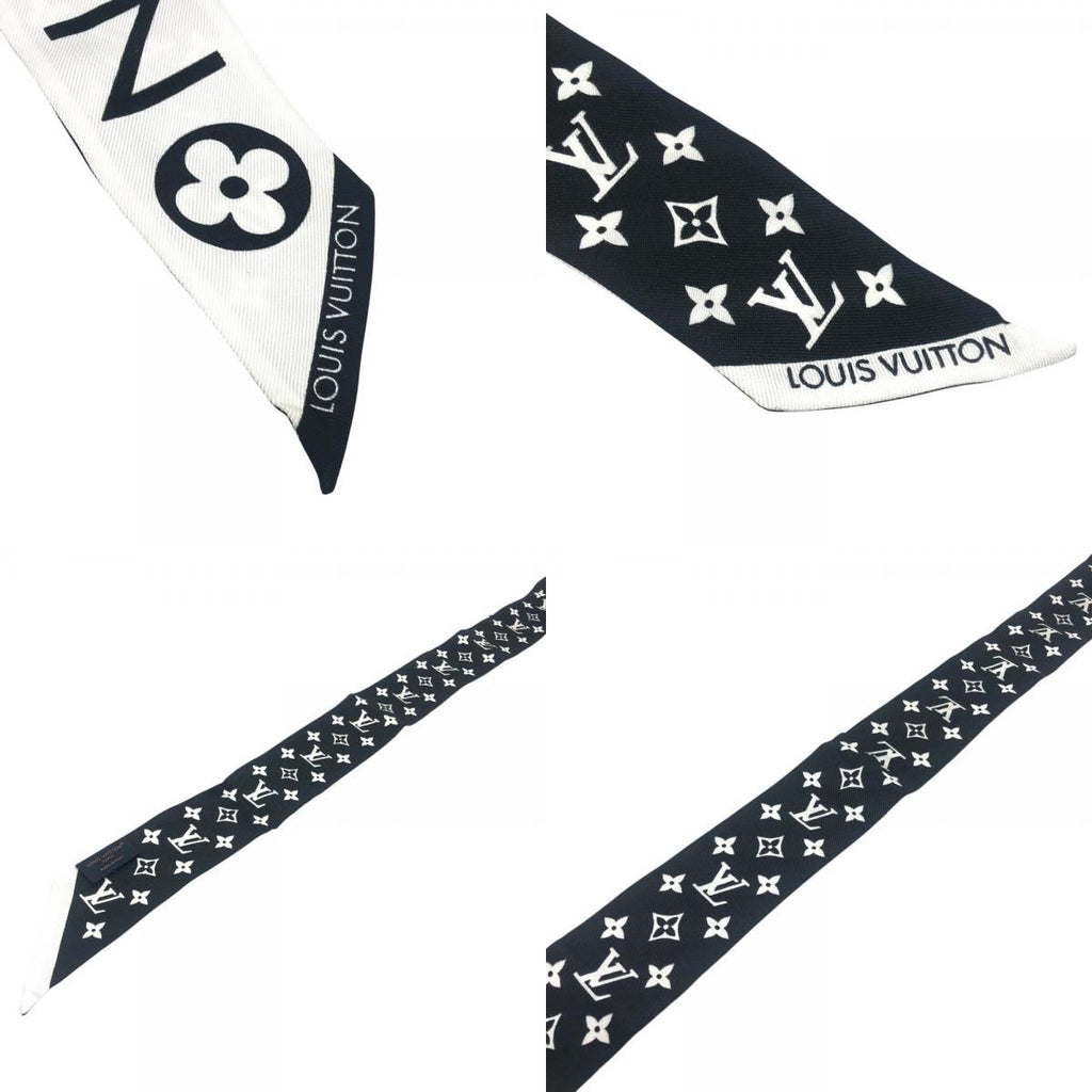 Louis Vuitton Scarf Bandeau BB Monogram Infinity Silk Black White — view 8