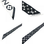 Louis Vuitton Scarf Bandeau BB Monogram Infinity Silk Black White — view 8