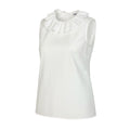 Chanel Frill Neck Sleeveless Shirt Back Button 34 White Cotton