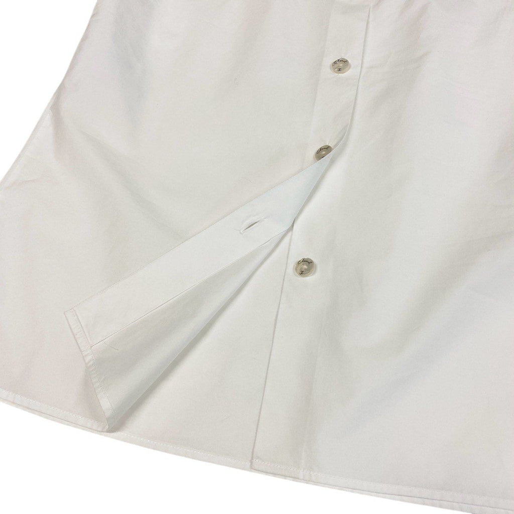 Chanel Frill Neck Sleeveless Shirt Back Button 34 White Cotton — view 6