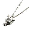 Gucci 925 Sterling Silver Anga Forest Wolf Head Necklace 50.5 56