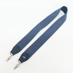 Hermes Ten Shoulder Strap Blue Navy Silver Canvas Leather — view 3