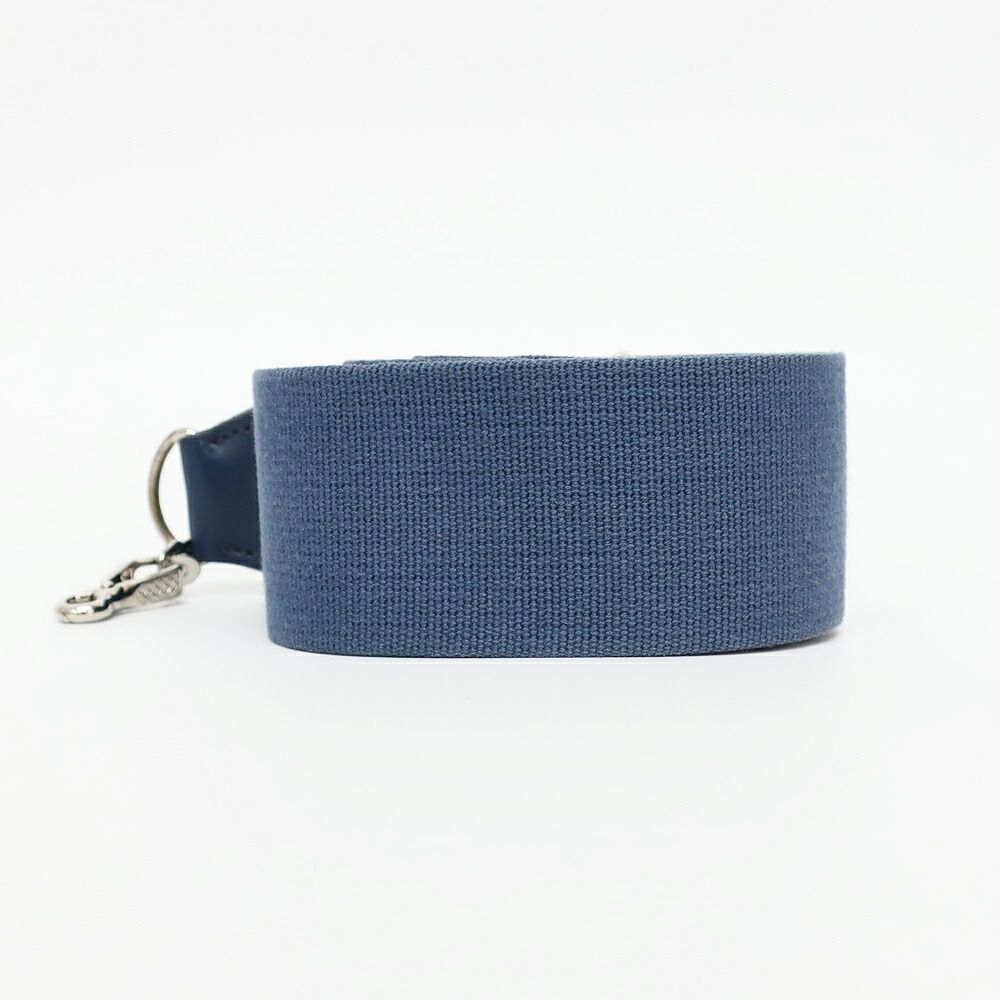 Hermes Ten Shoulder Strap Blue Navy Silver Canvas Leather — view 2