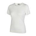 Chanel CC Logo Short Sleeve Knit Sweater 40 White Cotton