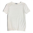 Chanel CC Logo Short Sleeve Knit Sweater 40 White Cotton — view 2