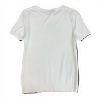 Chanel CC Logo Short Sleeve Knit Sweater 40 White Cotton — view 3