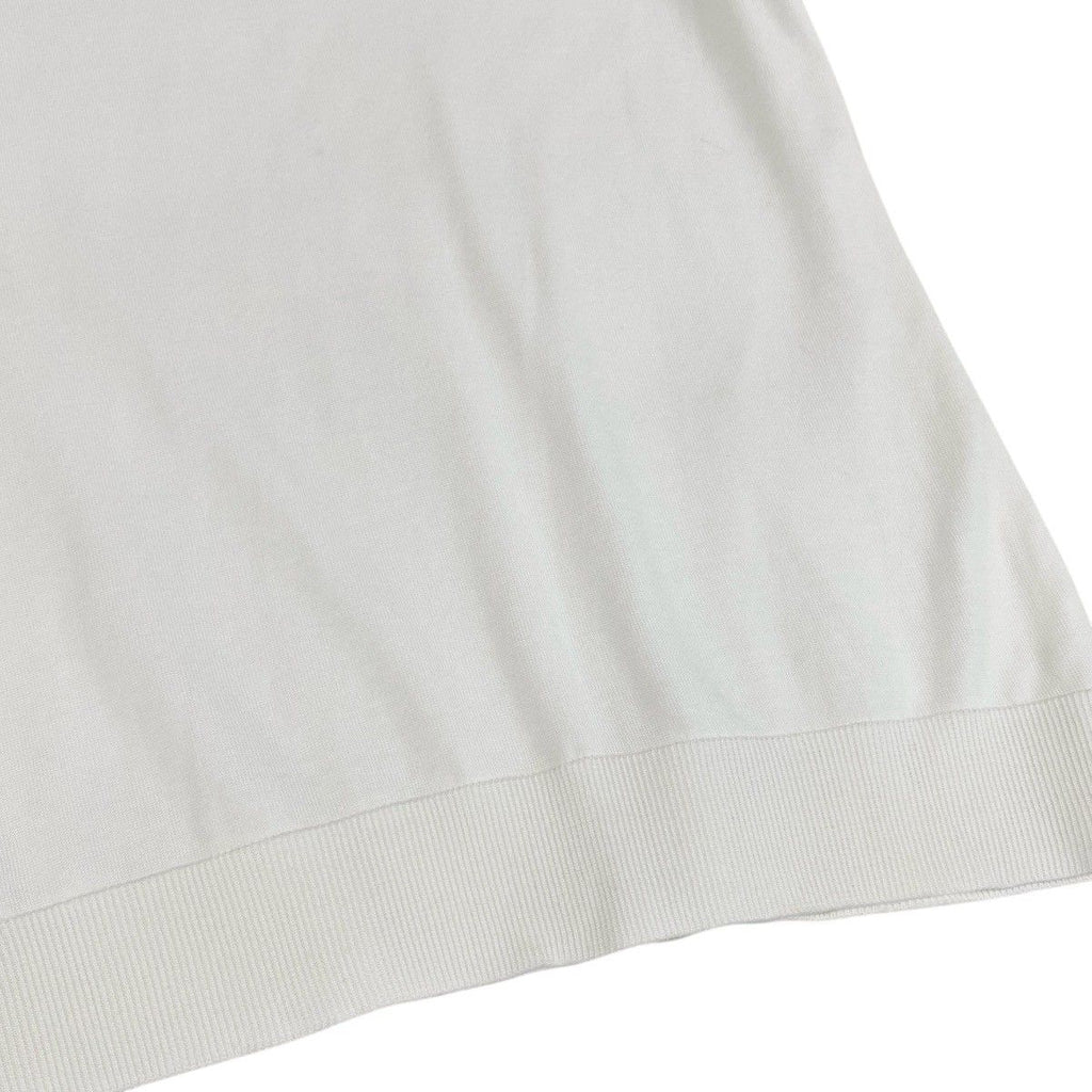 Chanel CC Logo Short Sleeve Knit Sweater 40 White Cotton — view 5