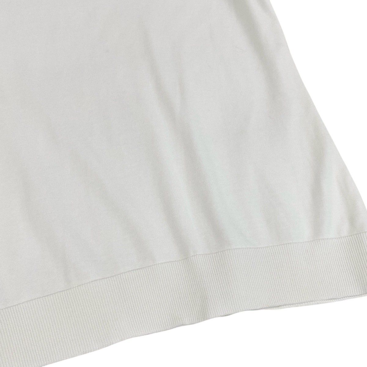 Chanel CC Logo Short Sleeve Knit Sweater 40 White Cotton — view 5