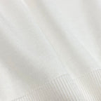 Chanel CC Logo Short Sleeve Knit Sweater 40 White Cotton — view 7