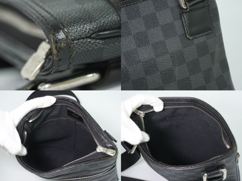 Louis Vuitton LV Thomas Damier Graphite Shoulder Bag Pochette Black Gray — view 8