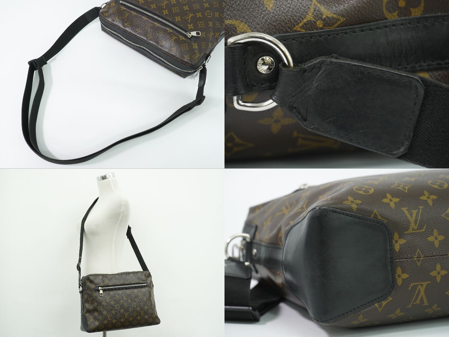 Louis Vuitton LV Torres Monogram Macassar Shoulder Bag Brown Black — view 6