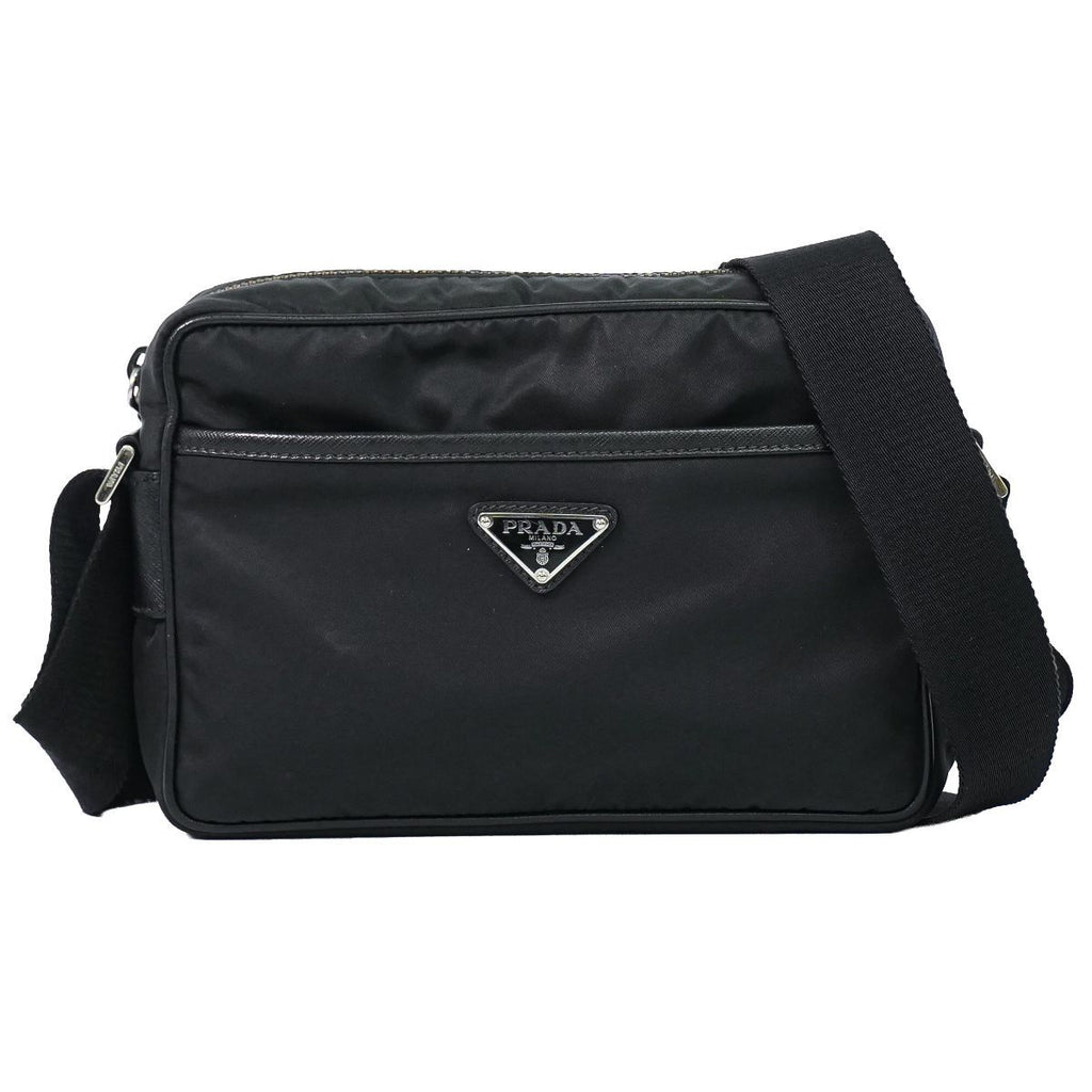 Prada Nylon Shoulder Bag Pochette Black