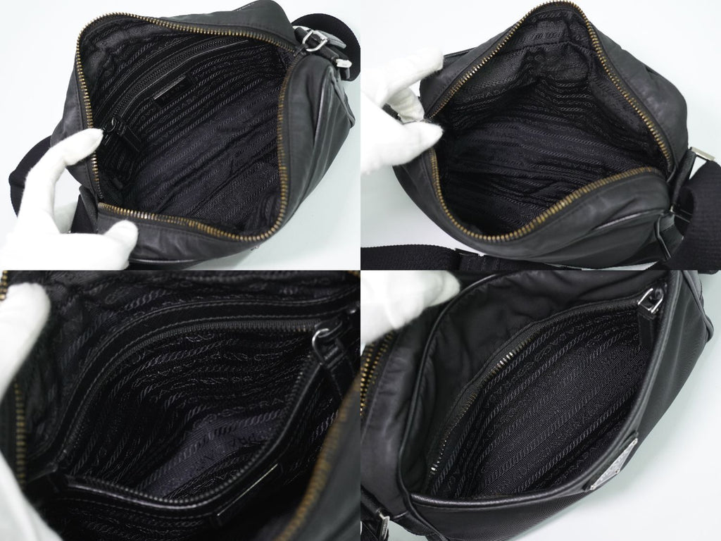 Prada Nylon Shoulder Bag Pochette Black — view 8
