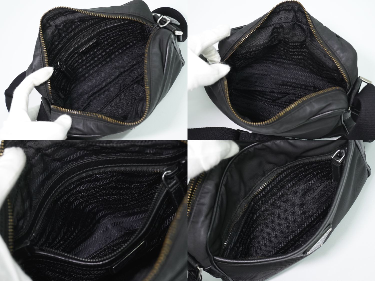Prada Nylon Shoulder Bag Pochette Black — view 8