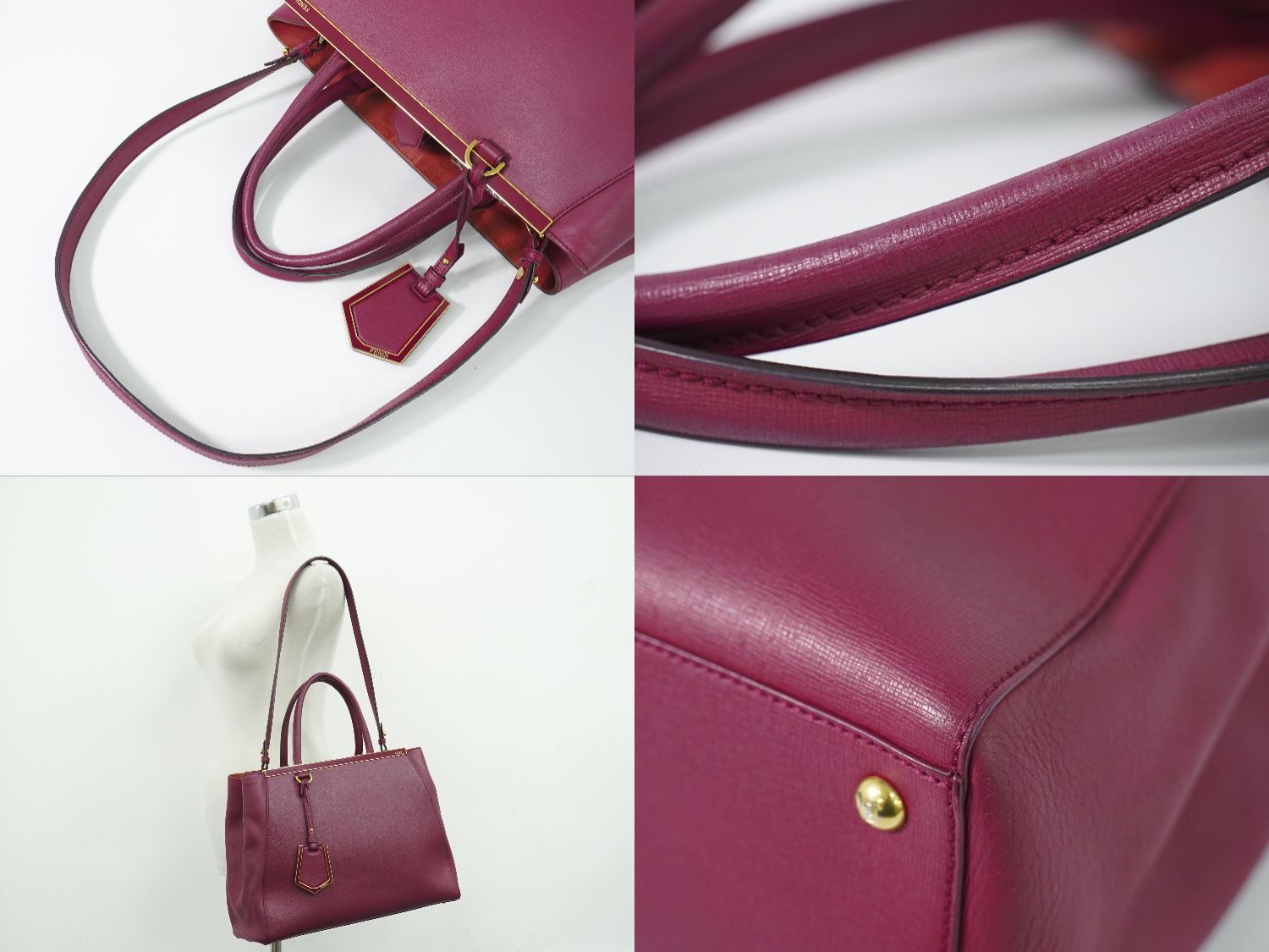 Fendi Tou Jours 2-Way Shoulder Bag Leather Pink — view 6