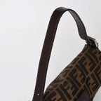 Fendi Mamma Baguette Bag Canvas Leather Brown Zucca Pattern Silver — view 5