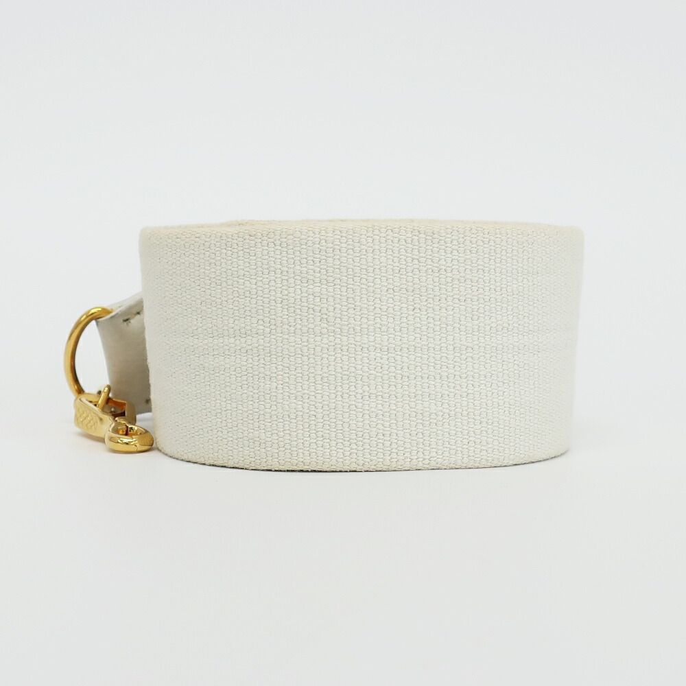 Hermes Ten Shoulder Strap White Gold Canvas Leather — view 2