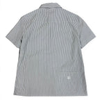 Chanel CC Logo Short Sleeve Striped Shirt 38 Gray White Cotton — view 2