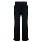 Chanel CC Logo Embroidery Black Denim Pants 36