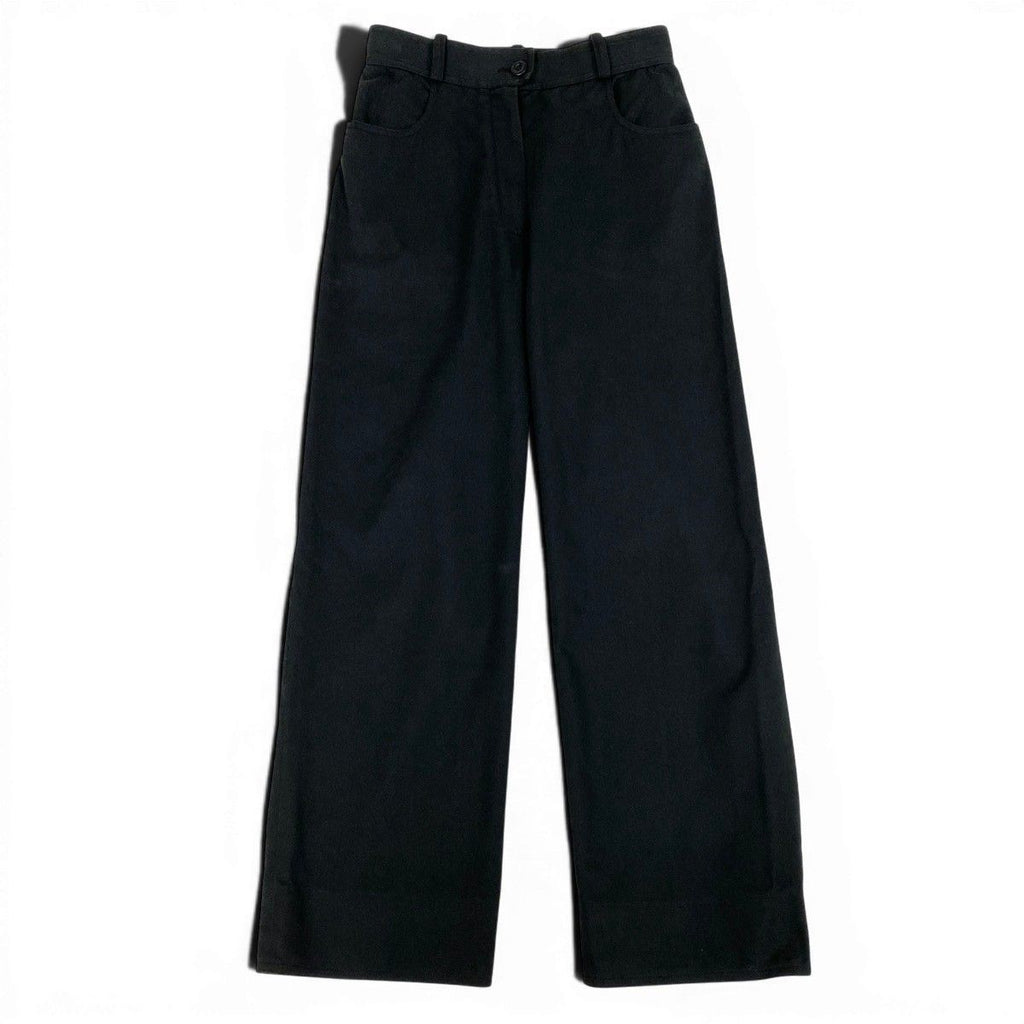 Chanel CC Logo Embroidery Black Denim Pants 36 — view 2