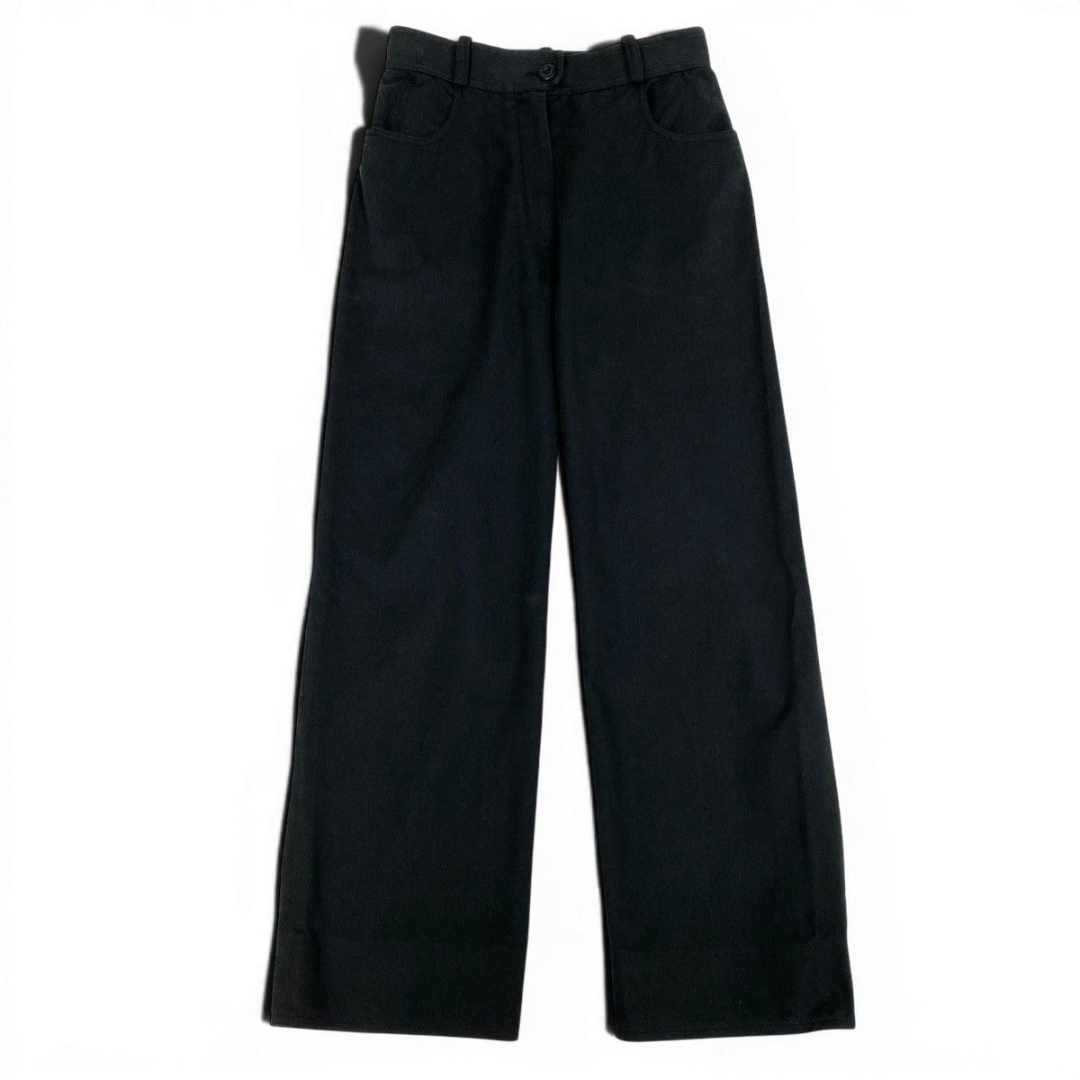 Chanel CC Logo Embroidery Black Denim Pants 36 — view 2