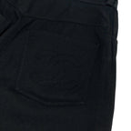 Chanel CC Logo Embroidery Black Denim Pants 36 — view 8