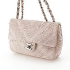 Chanel Rhinestone CC Logo Turnlock Swarovski Chain Shoulder Bag Pink — view 2
