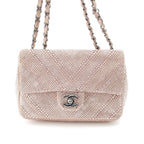 Chanel Rhinestone CC Logo Turnlock Swarovski Chain Shoulder Bag Pink