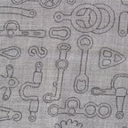 Hermes Cashmere Silk Horse Tack Pattern Large Shawl Scarf Gray — view 4