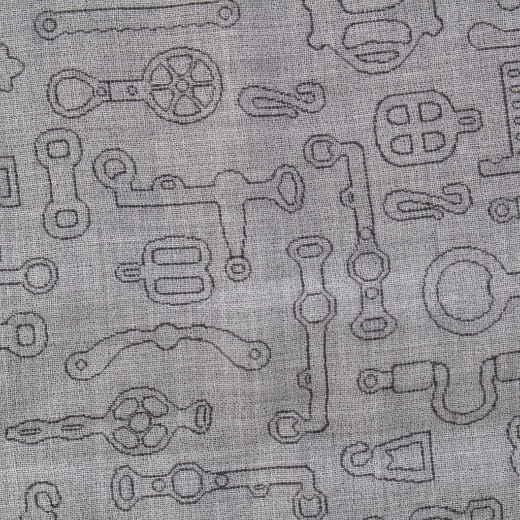 Hermes Cashmere Silk Horse Tack Pattern Large Shawl Scarf Gray — view 6