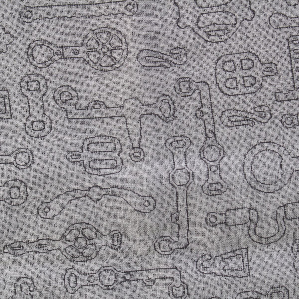 Hermes Cashmere Silk Horse Tack Pattern Large Shawl Scarf Gray — view 6