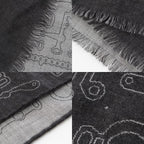 Hermes Cashmere Silk Horse Tack Pattern Large Shawl Scarf Gray — view 8