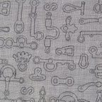 Hermes Cashmere Silk Horse Tack Pattern Large Shawl Scarf Gray — view 5