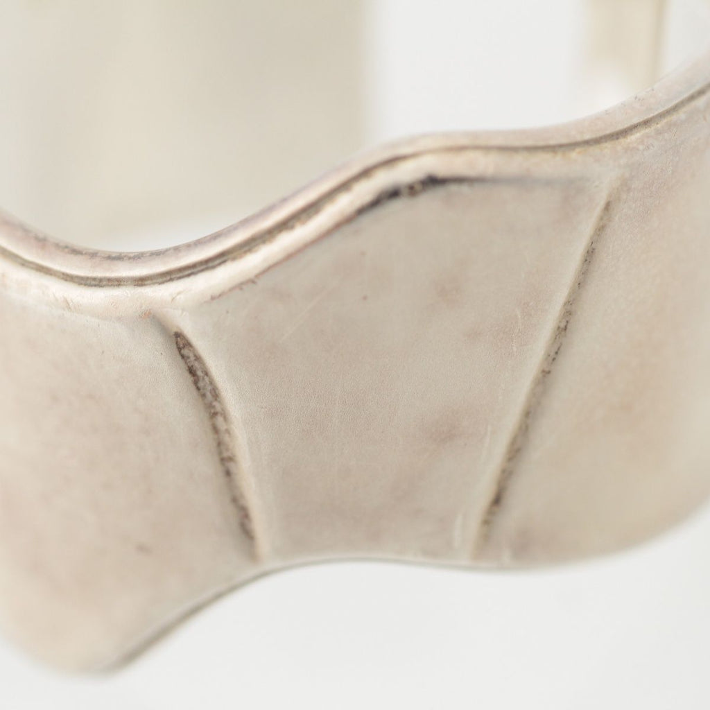 Hermes Memoire Croco Bamboo Pattern Ring Ali Silver — view 7