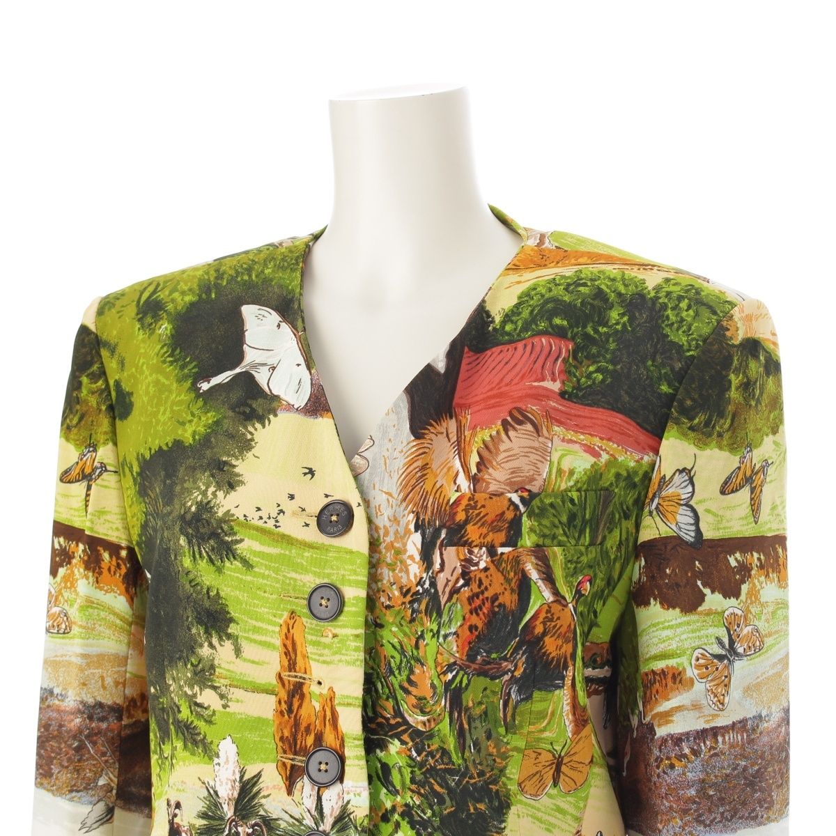 Hermes Silk Vintage Kermit Oliver Jardin Deden Ou Naturalia Garden of Eden — view 5