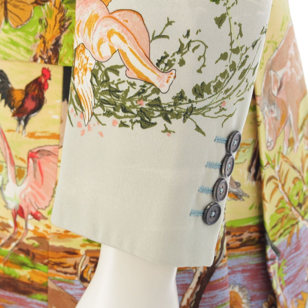 Hermes Silk Vintage Kermit Oliver Jardin Deden Ou Naturalia Garden of Eden — view 7