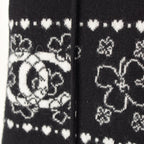 Chanel Cashmere Cotton CC Logo Clover Hoodie Knit Vest Top Black White 38 — view 7