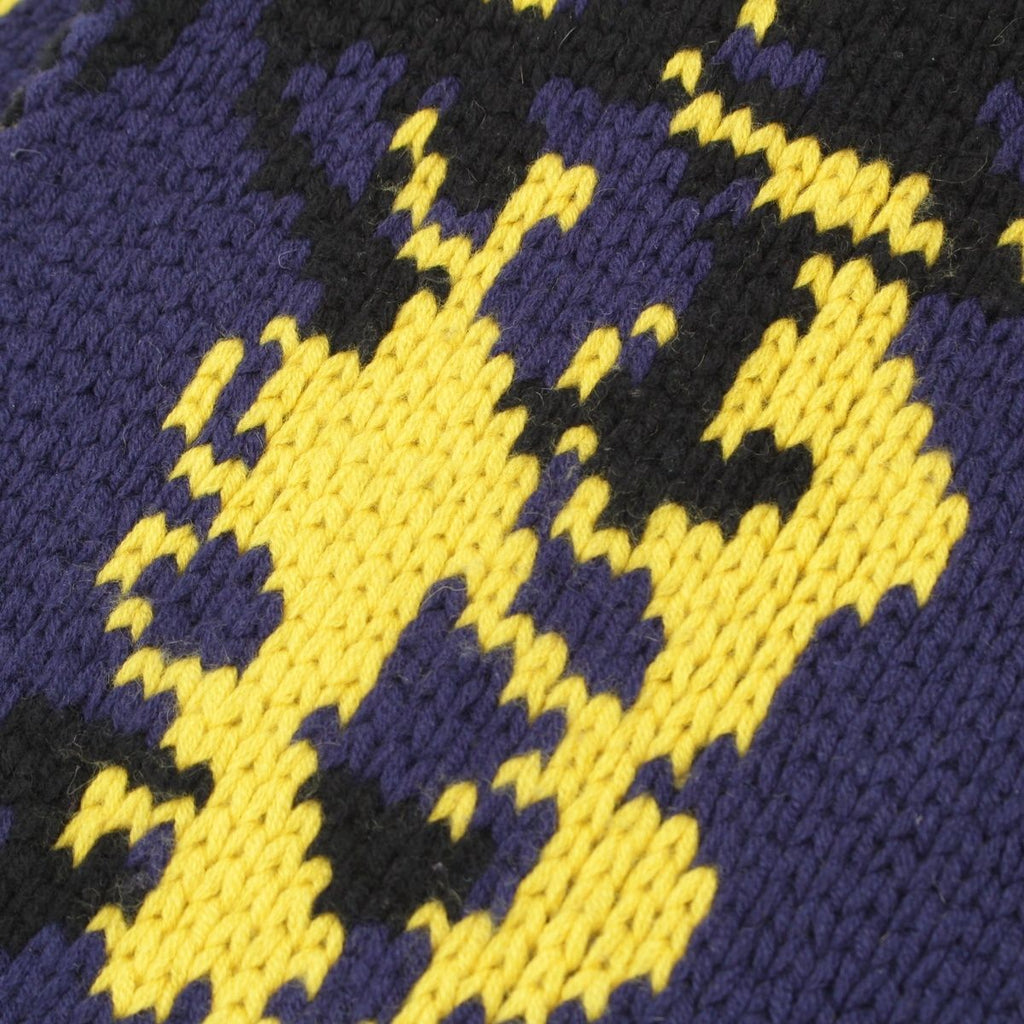 Hermes Bride de Gara Cashmere Ceremonial Bridle Long Knit Scarf Navy Yellow — view 4