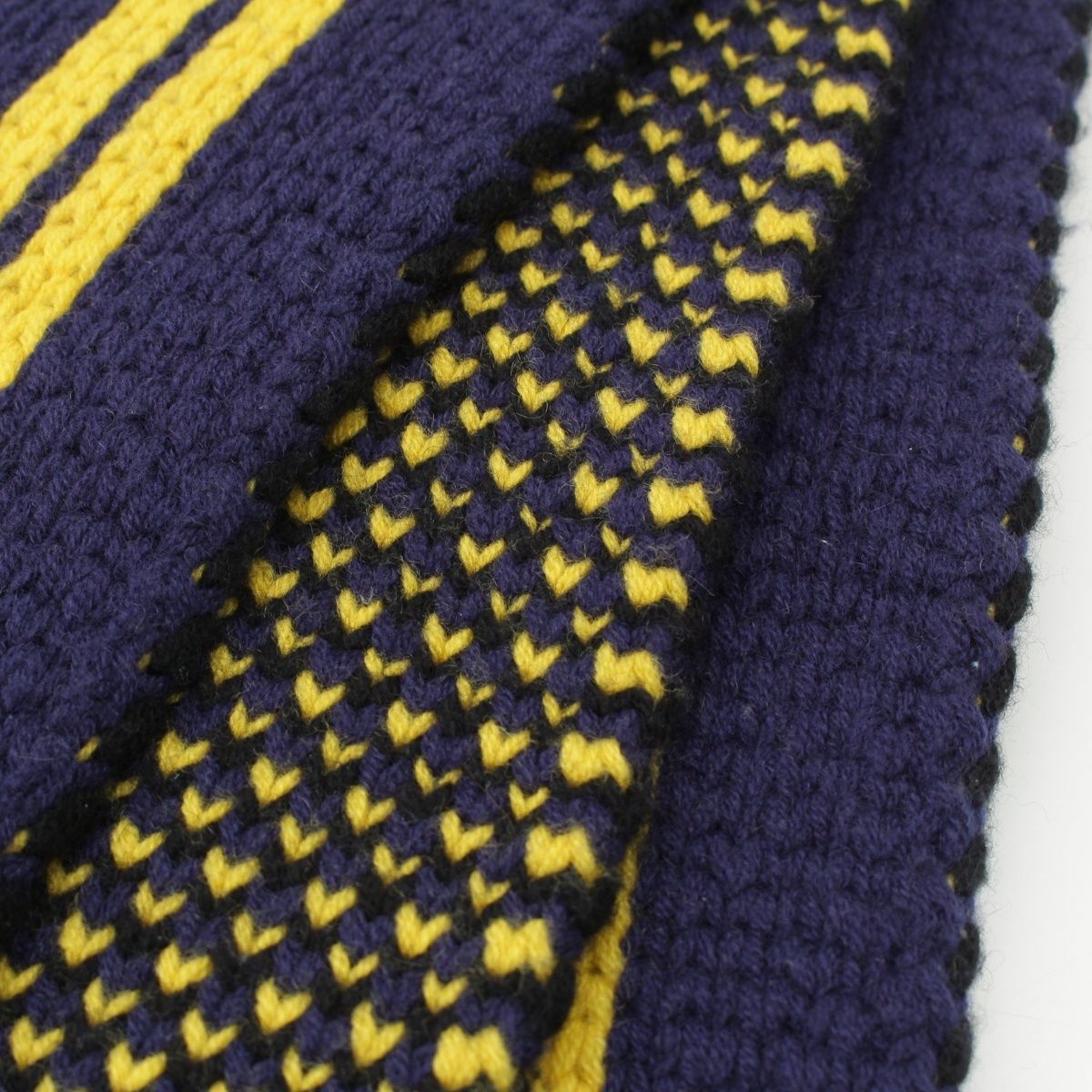Hermes Bride de Gara Cashmere Ceremonial Bridle Long Knit Scarf Navy Yellow — view 6