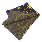 Hermes Bride de Gara Cashmere Ceremonial Bridle Long Knit Scarf Navy Yellow — view 2